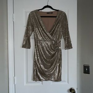 Gold sequin dress